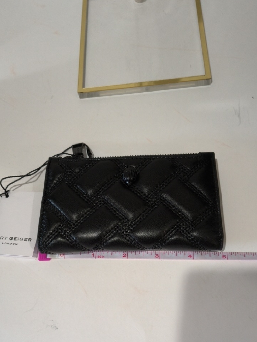 Kurt Geiger Black Quilted Patent Shoulder Bag with Chain And Crossbody Strap - Picture 16 of 17